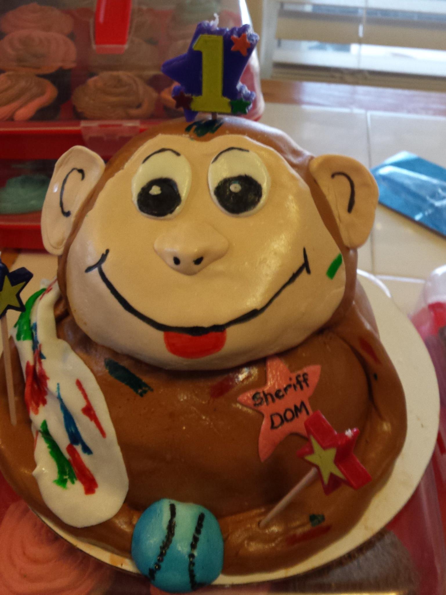 Monkey character cake